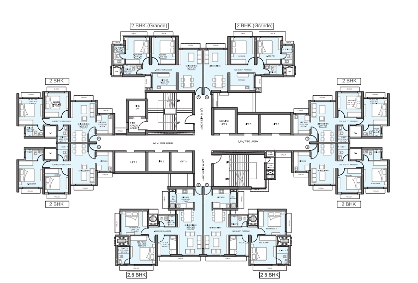 Atmosphere-The Wadhwa Group 3BHK Plan