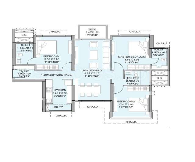 Wadhwa Dukes Horizon Chembur 2 BHK Plan